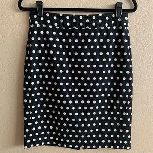 Banana Republic Black/Off-White Polka Dot Skirt